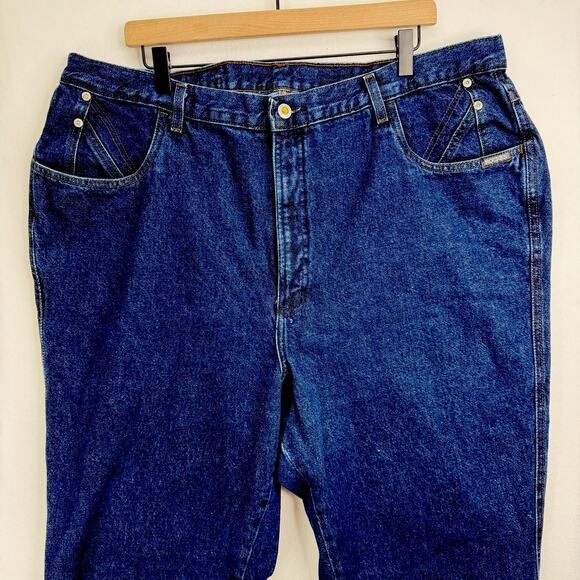 VTG Rockies Dark Wash Denim Jeans Women Sz 24 Inseam 32” High Waist Straight Leg - Picture 3 of 11